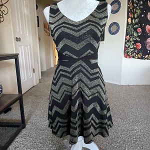 Gold Glitter Geometric mini dress